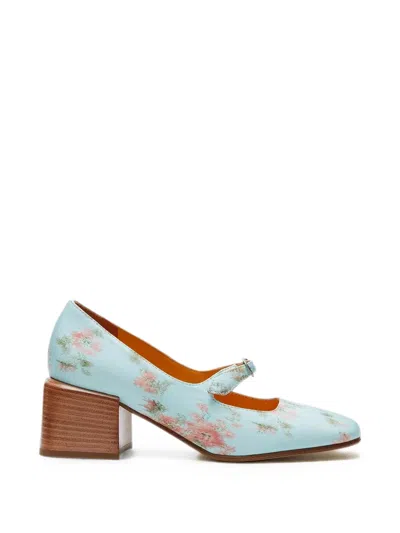 Lili Curia Ginger Floral-print Pumps In Blue