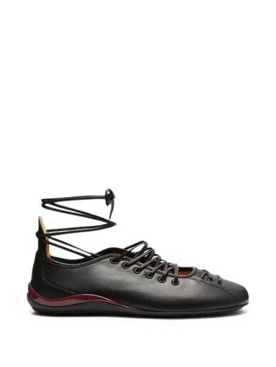 Lili Curia Isolde Leather Ballet Flats In Black