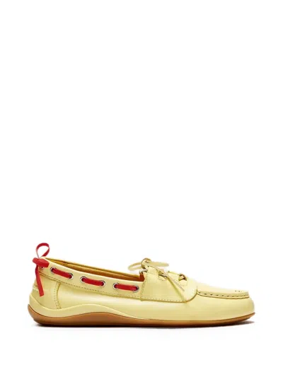 Lili Curia Mara Leather Boat Shoes In Yellow