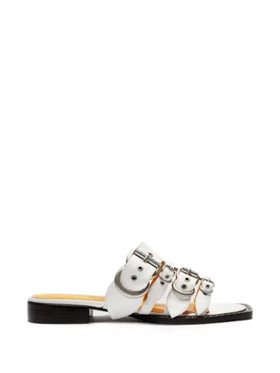 Lili Curia Margo Multi-buckle Square-toe Sandals In Animal Print
