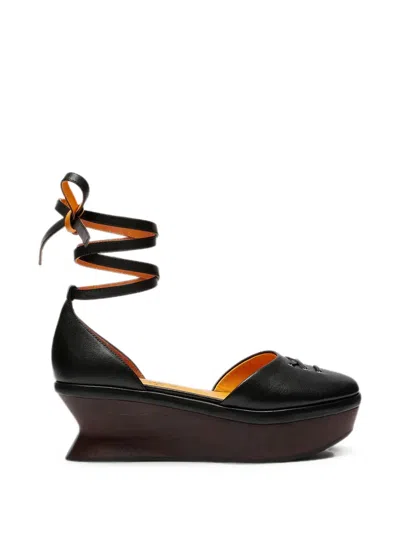 Lili Curia Petra Lace-up Platform Sandals In White
