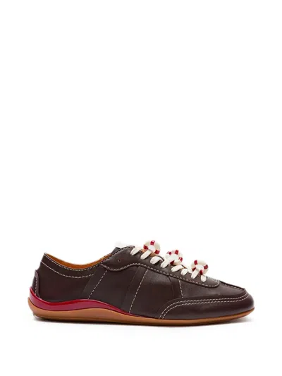 Lili Curia Zola Leather Sneakers In Brown