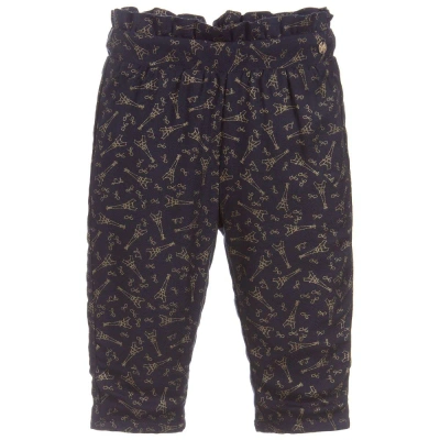 Lili Gaufrette Babies' Girls Blue Viscose Trousers