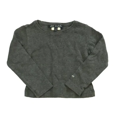 Lili Gaufrette Kids' Girls Gray Long Sleeve T-shirt In Green