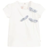 LILI GAUFRETTE GIRLS WHITE COTTON T-SHIRT