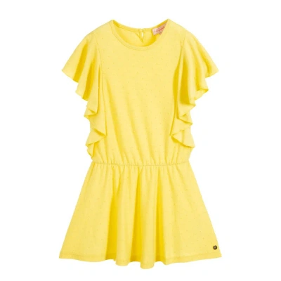 Lili Gaufrette Babies' Girls Yellow Jersey Dress