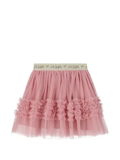 Lili Gaufrette Kids' Ruffled Tulle Skirt In Brown