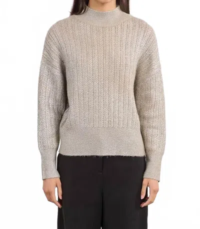 Lili Sidonio Iridescent Cable Knit Jumper In Beige In Brown