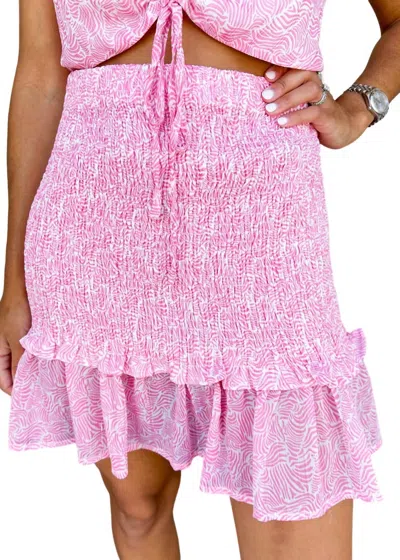 Lili Sidonio Pattern Smock Skirt In Pink