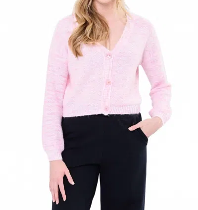 Lili Sidonio Textured Short Cardigan In Petal Pink Combo In Multi