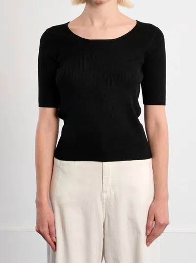 Lili Sidonio Women's Key Hole Back Knit Top In Black