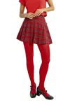 Lili Sidonio Yuletide Pleated Checked Mini Skirt In Red In Red