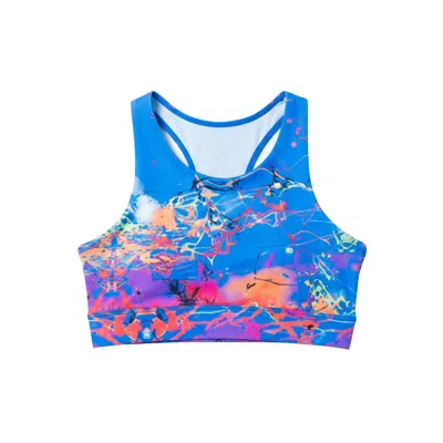 Lilia Munn Women's Blue Coral Reef Sports Bra