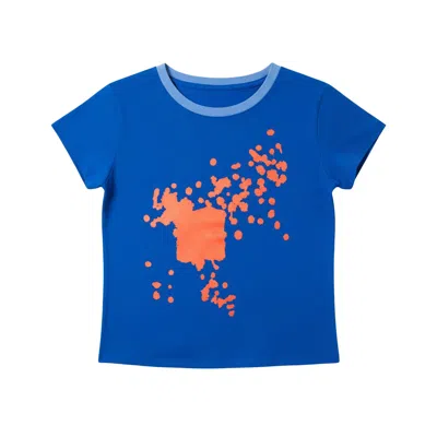 Lilia Munn Women's Blue Kinetic Energy Baby Tee