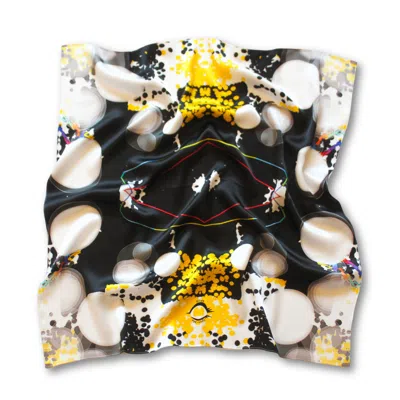 Lilia Munn Women's Geometric Play Yellow Silk Scarf In Pattern