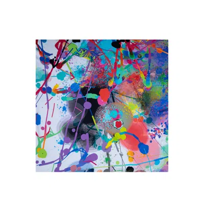 Lilia Munn Women's Mulberry Silk Scarf– White| Visual Symphony Print In Multi