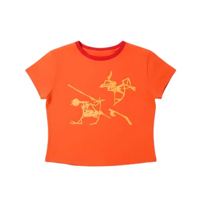 Lilia Munn Women's Orange Heat Wave Baby Tee