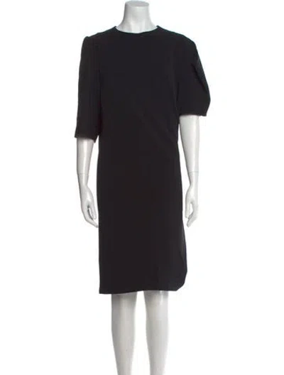 Pre-owned Lilia Stogova Crew Neck Knee-length Dress In Black