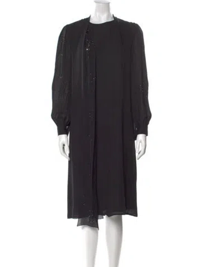 Pre-owned Lilia Stogova Crew Neck Knee-length Dress In Black