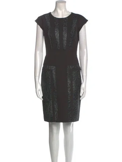 Pre-owned Lilia Stogova Crew Neck Knee-length Dress In Gray