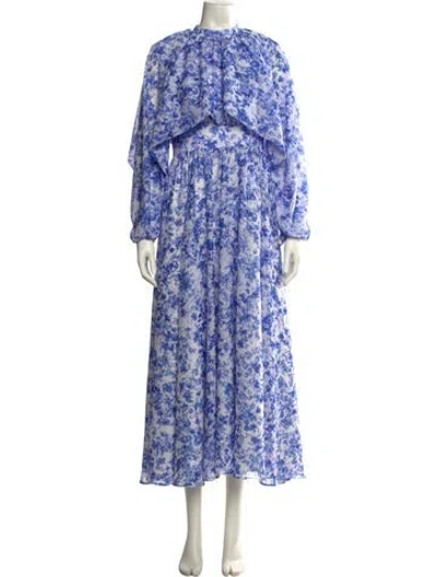 Pre-owned Lilia Stogova Floral Print Long Dress In Multi