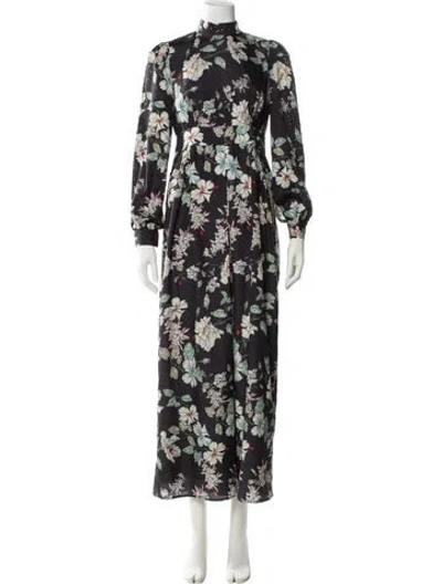 Pre-owned Lilia Stogova Floral Print Long Dress In Multi
