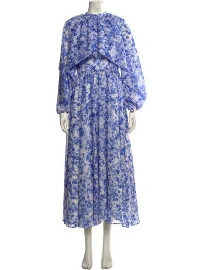 Pre-owned Lilia Stogova Floral Print Midi Length Dress In Multi