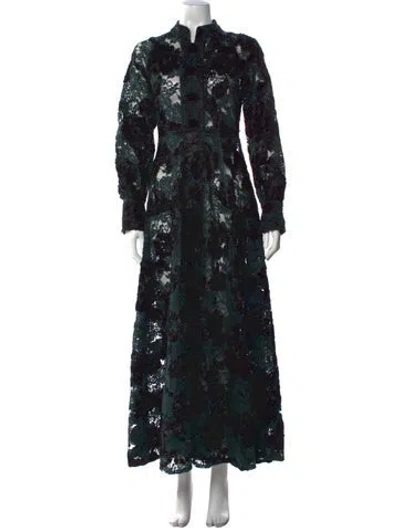 Pre-owned Lilia Stogova Lace Long Dress In Black