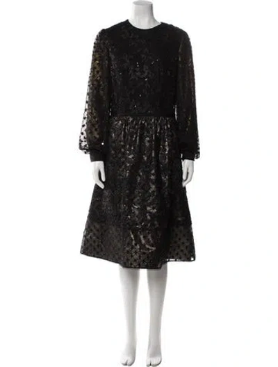 Pre-owned Lilia Stogova Lace Pattern Midi Length Dress In White