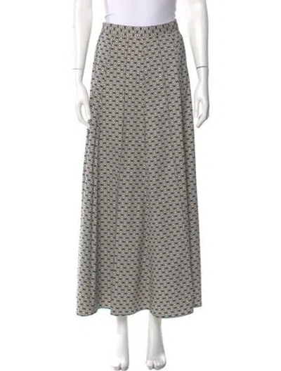 Pre-owned Lilia Stogova Printed Midi Length Skirt In White