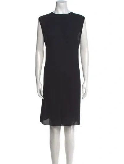 Pre-owned Lilia Stogova Scoop Neck Knee-length Dress In Black