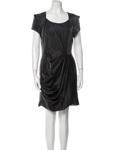 Pre-owned Lilia Stogova Scoop Neck Mini Dress In Gray