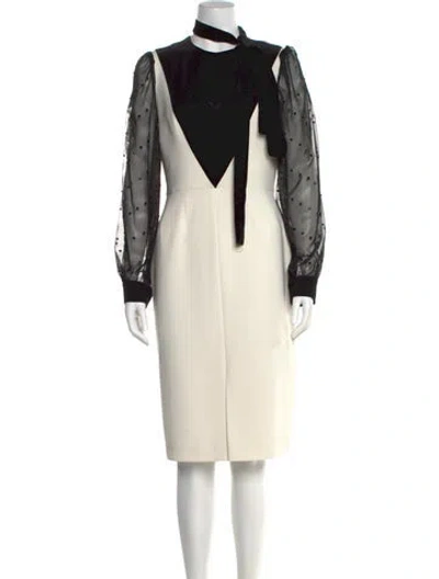 Pre-owned Lilia Stogova Silk Knee-length Dress In Neutral