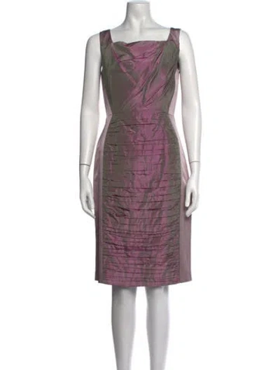 Pre-owned Lilia Stogova Silk Knee-length Dress In Purple