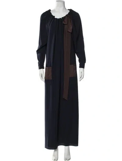 Pre-owned Lilia Stogova Silk Long Dress In Blue