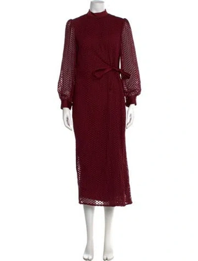 Pre-owned Lilia Stogova Silk Long Dress In Burgundy
