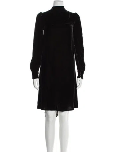 Pre-owned Lilia Stogova Turtleneck Mini Dress In Black