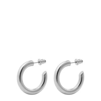 Lilian The Basic Everyday Hoop In Silver In Brown