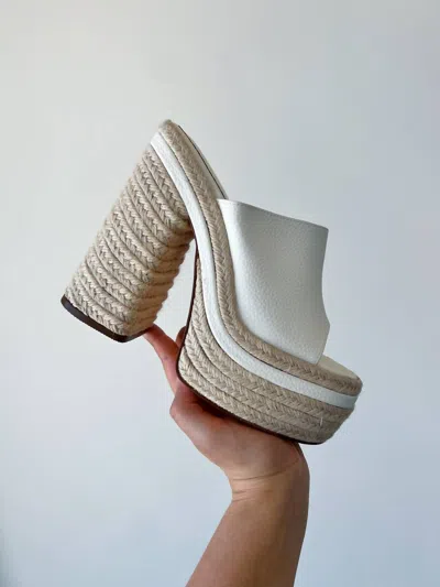 Liliana Women's Kate Woven Platform Heel In White