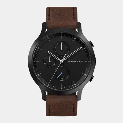 Lilienthal Berlin Chronograph All Black Leather Dark Brown