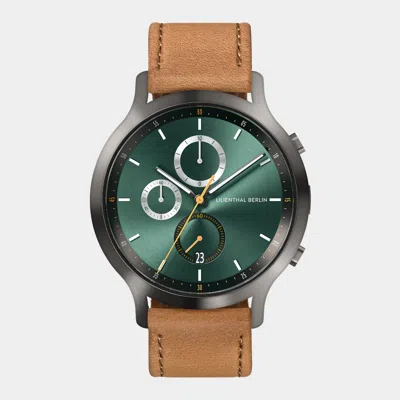 Lilienthal Berlin Chronograph Getaway Green Leather Light Brown