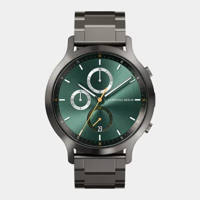 Lilienthal Berlin Chronograph Getaway Green Stainless Steel Anthracite Brushed In Silver