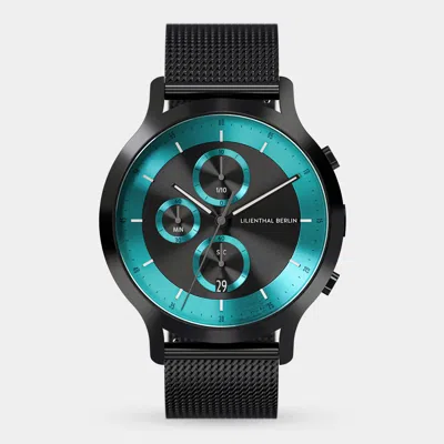 Lilienthal Berlin Chronograph Lp Black Cyan Mesh Black Brushed