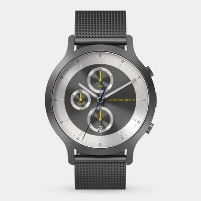 Lilienthal Berlin Chronograph Lp Dark Silver White Mesh Anthracite Matte