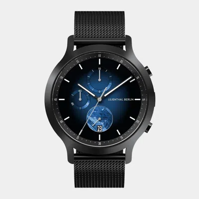 Lilienthal Berlin Chronograph Meteorite - Blue Flare Mesh Black Matte