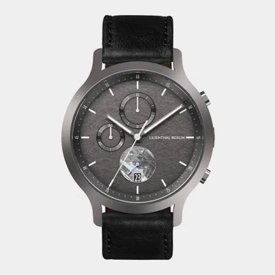 Lilienthal Berlin Chronograph Meteorite - Cosmic Gray - Leather Black