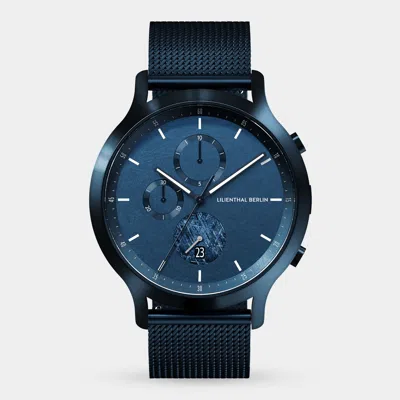 Lilienthal Berlin Chronograph Meteorite Ii Mesh Blue Brushed