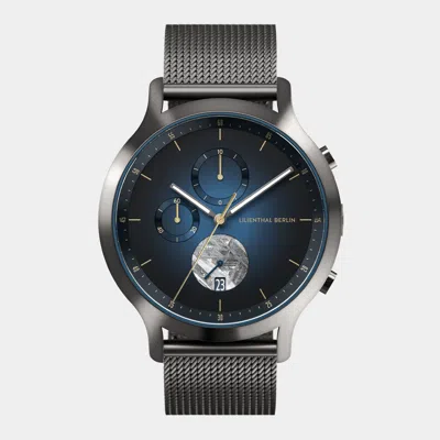 Lilienthal Berlin Chronograph Meteorite Midnight Gold - Mesh Gray