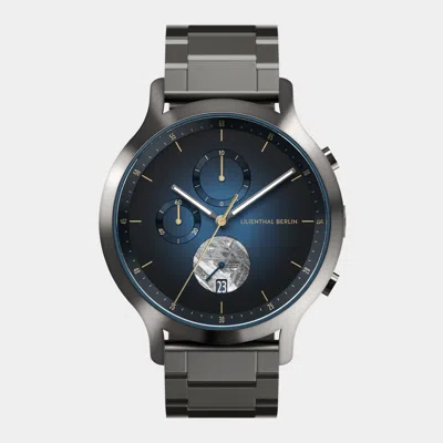 Lilienthal Berlin Chronograph Meteorite Midnight Gold - Stainless Steel Gray