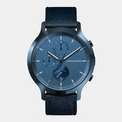 Lilienthal Berlin Chronograph Meteorite Stellar Blue - Leather Blue